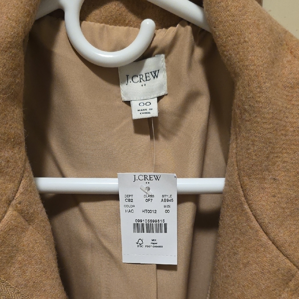 J. Crew Women's Camel Cocoon Coat - Picture 2 of 4